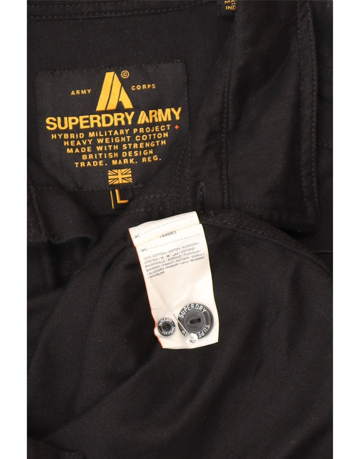 Superdry Chemise Militaire Large Noir Coton Homme
