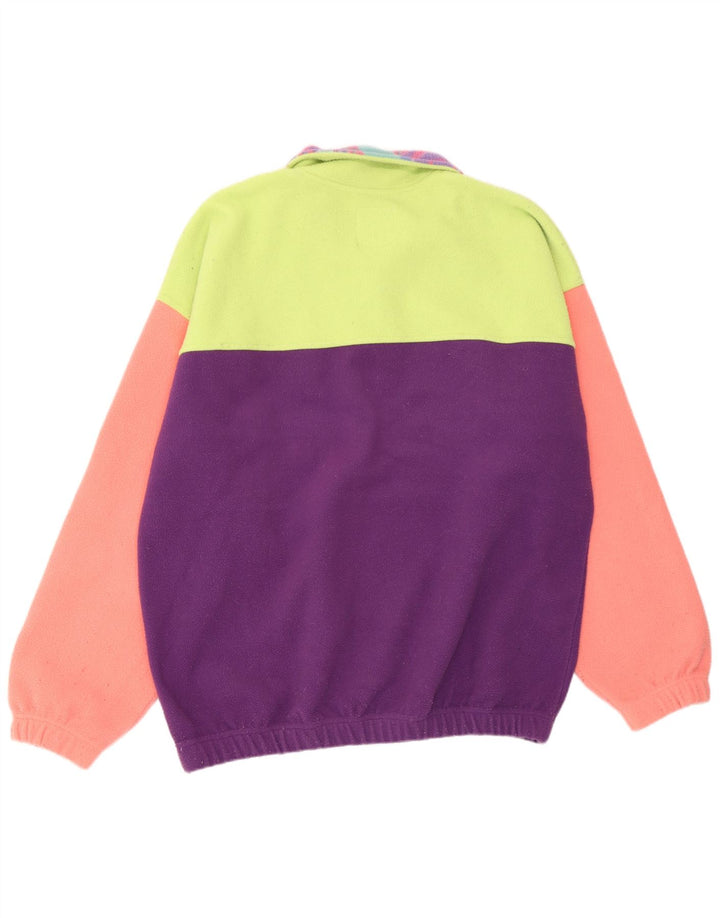 Benetton Pull Polaire Col Zippé XL Multicolore Géométrique Homme