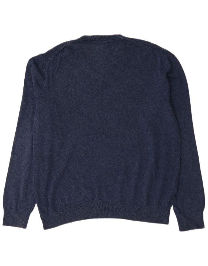 Marks & Spencer Pull col V pour homme XL en coton bleu