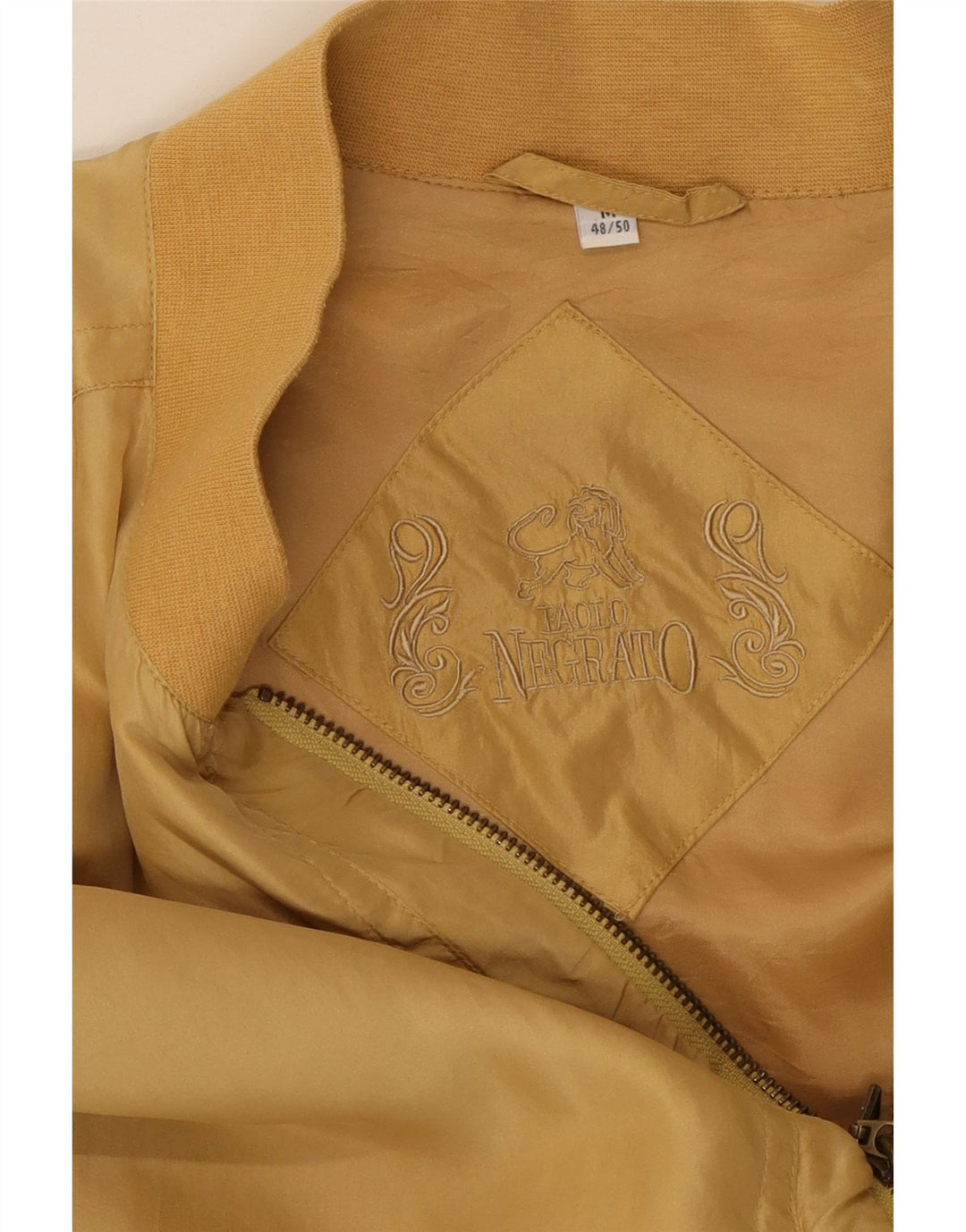 PAOLO NEGRATO Mens Bomber Jacket IT 48/50 Medium Yellow Vintage Paolo Negrato and Second-Hand Paolo Negrato from Messina Hembry 