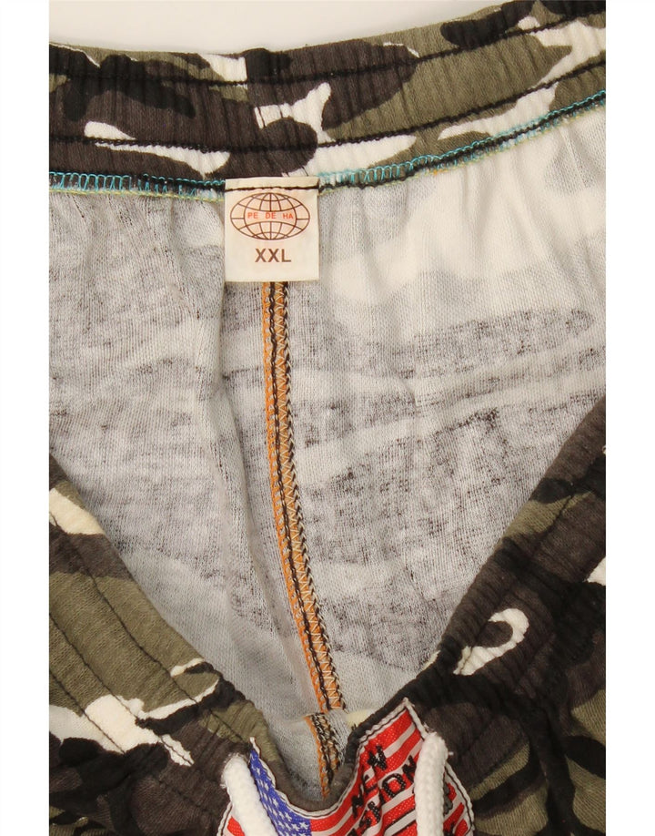 VINTAGE Pantalon de survêtement homme 2XL vert camouflage