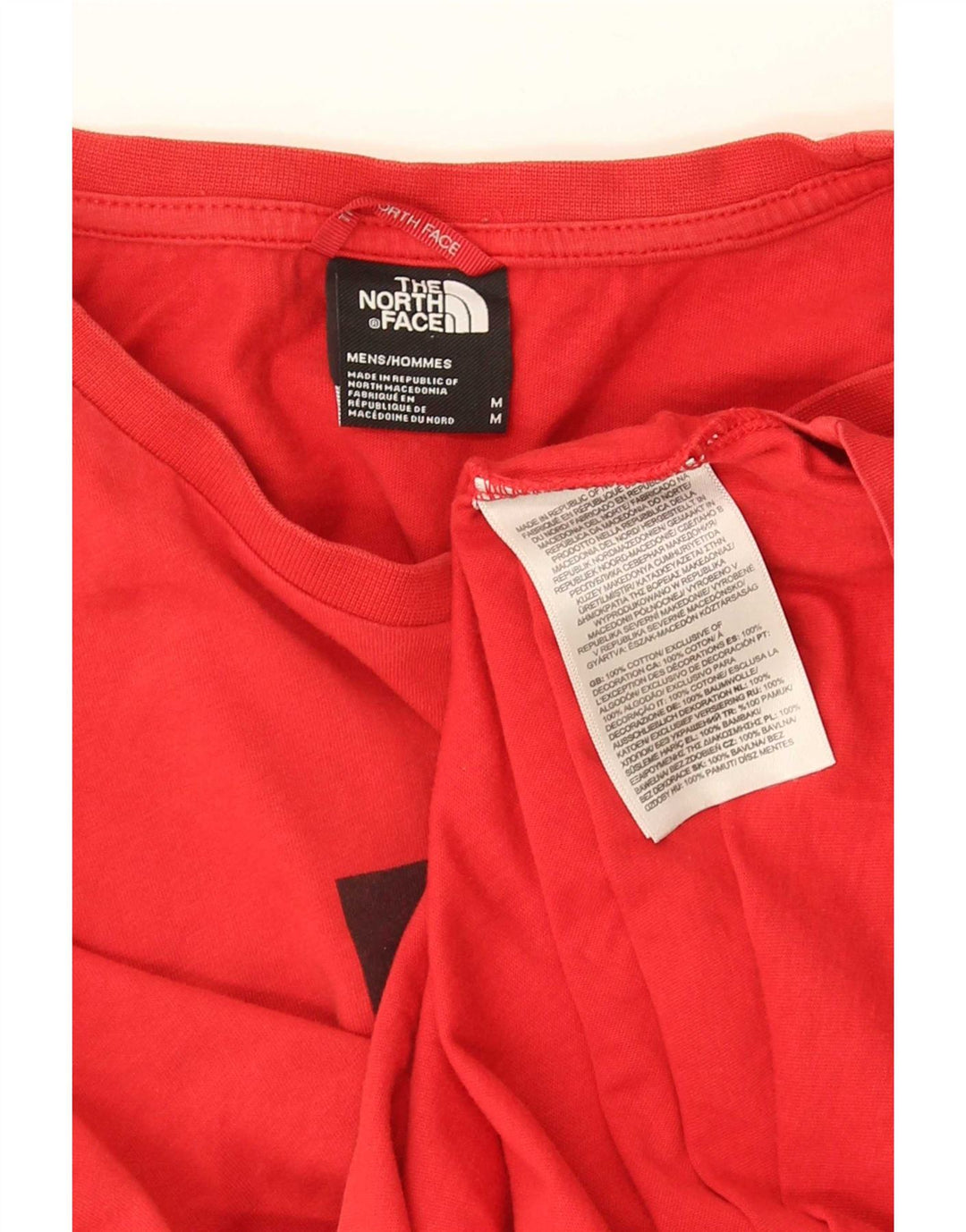 The North Face T-Shirt Graphique Homme Rouge Moyen Coton