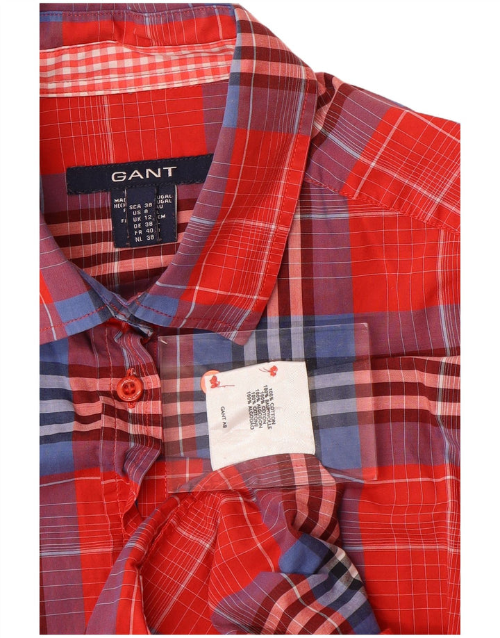 GANT Chemise Femme UK 12 Coton à Carreaux Rouge Moyen