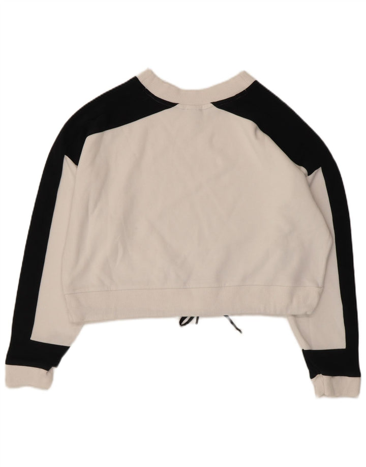 Puma Sweat-shirt Crop Graphic pour femme UK 14 Blanc moyen Colourblock