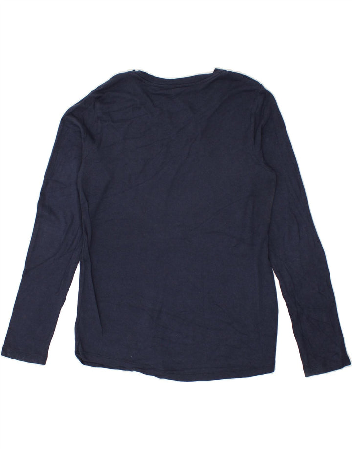 EDDIE BAUER Womens Top Long Sleeve UK 16 Large Navy Blue Cotton | Vintage Eddie Bauer | Thrift | Second-Hand Eddie Bauer | Used Clothing | Messina Hembry 