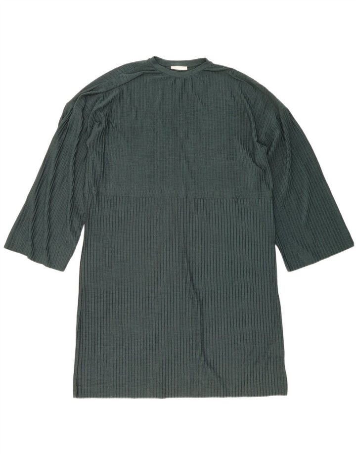 Zara Womens Trafaluc Robe droite surdimensionnée à manches longues UK 14 Vert moyen