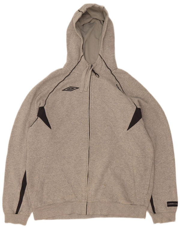 Umbro Pull à capuche zippé XL pour homme en coton color block Gris