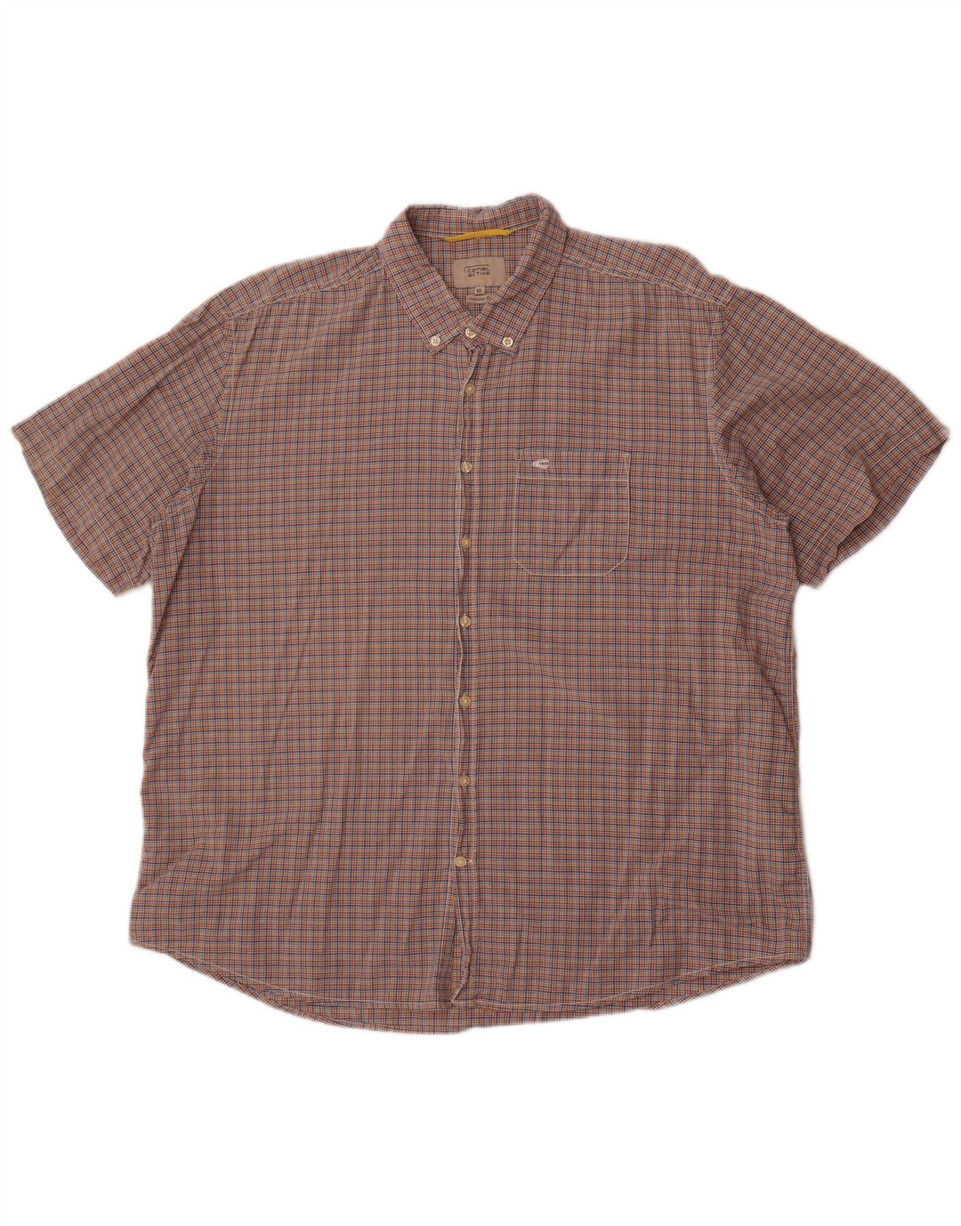 Camel Active Chemise à manches courtes pour homme Coupe régulière 2XL Carreaux multicolores