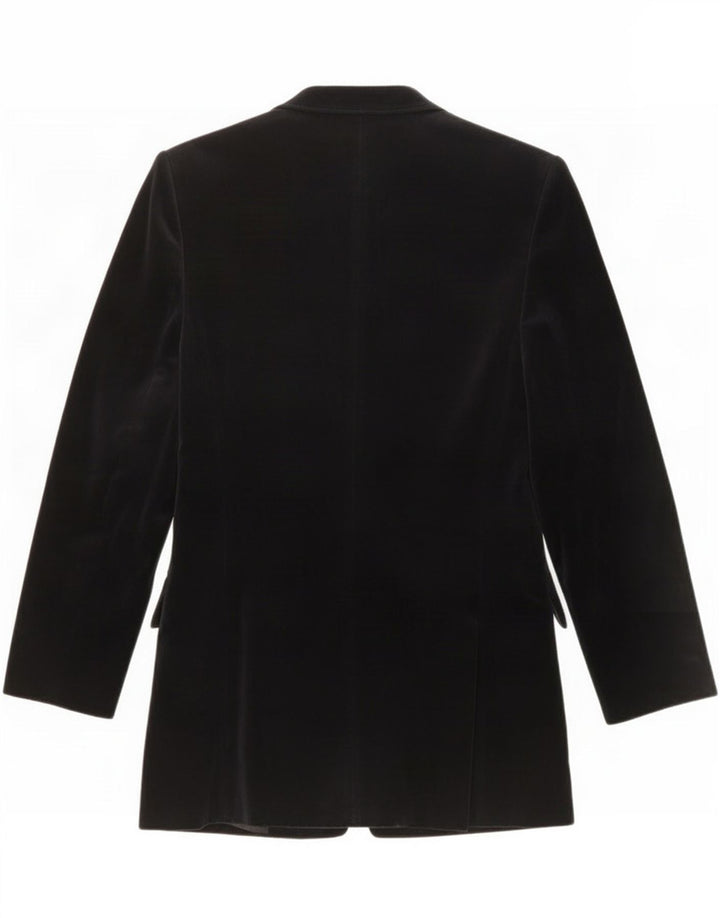 Benetton Veste Blazer En Velours À 6 Boutons Pour Femme IT 42 Bleu Marine Moyen Coton