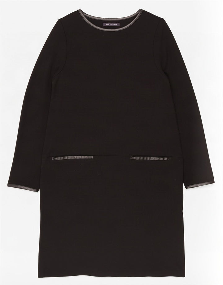 Marks & Spencer Robe droite à manches longues pour femme UK 16 Large Noir