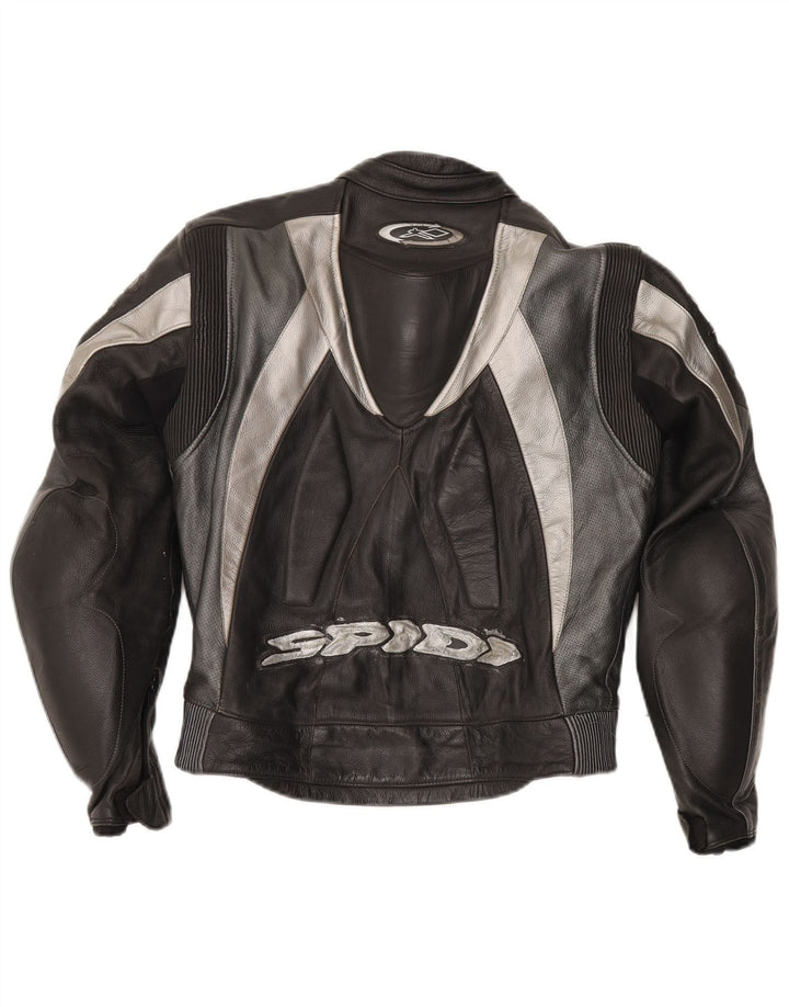 Spidi Ensemble moto graphique 2 pièces pour homme Taille 48 Cuir noir moyen