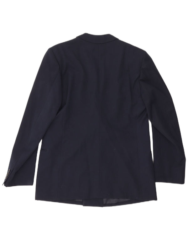 vintage Homme Double Breasted Blazer Veste UK 36 Petit Bleu Marine