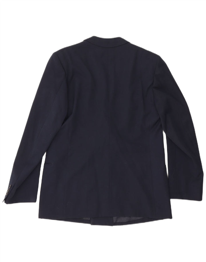 vintage Homme Double Breasted Blazer Veste UK 36 Petit Bleu Marine