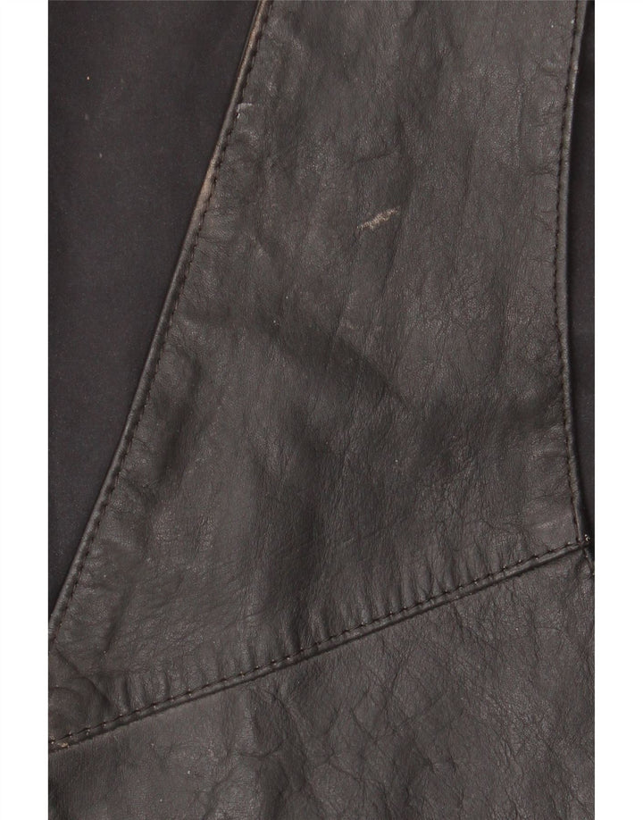 gilet en cuir homme vintage grand noir