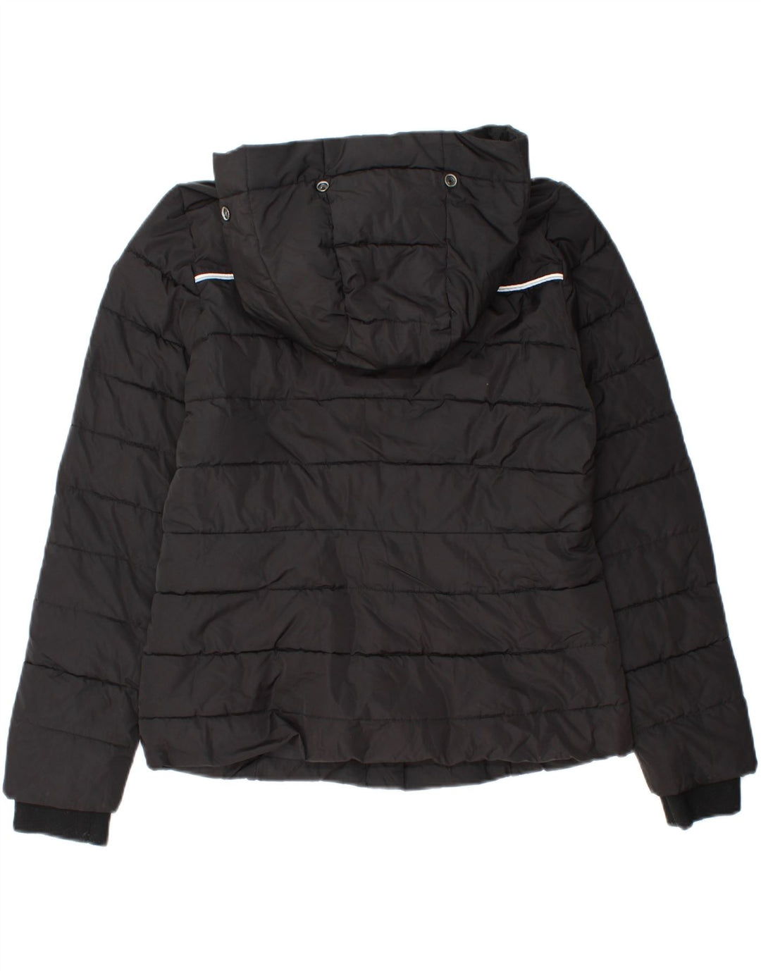 Superdry Veste matelassée à capuche pour femme UK 14 Medium Noir Polyester