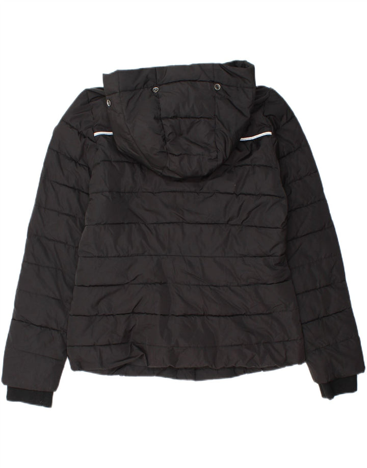 Superdry Veste matelassée à capuche pour femme UK 14 Medium Noir Polyester