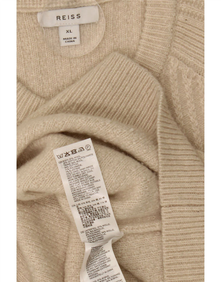 Reiss Pull col rond homme XL laine beige