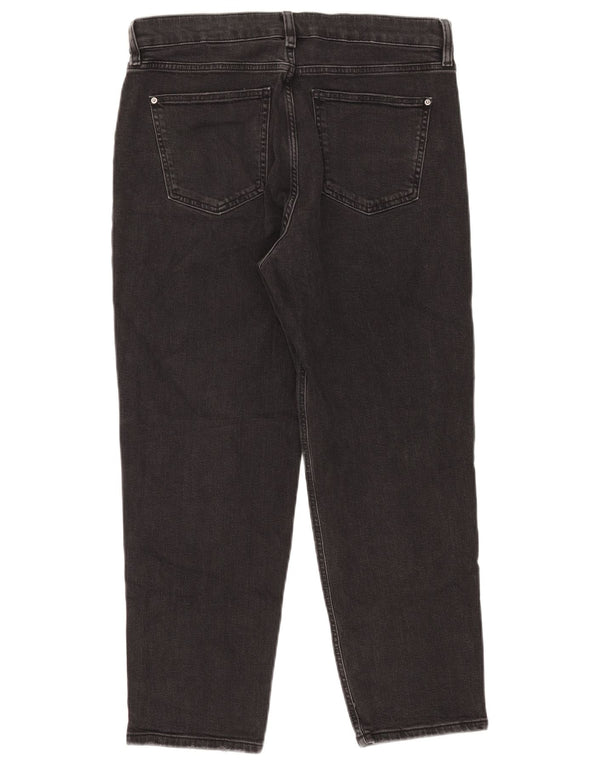 Marks & Spencer Jean droit Boyfriend pour femme UK 14 Large W34 L26 Noir