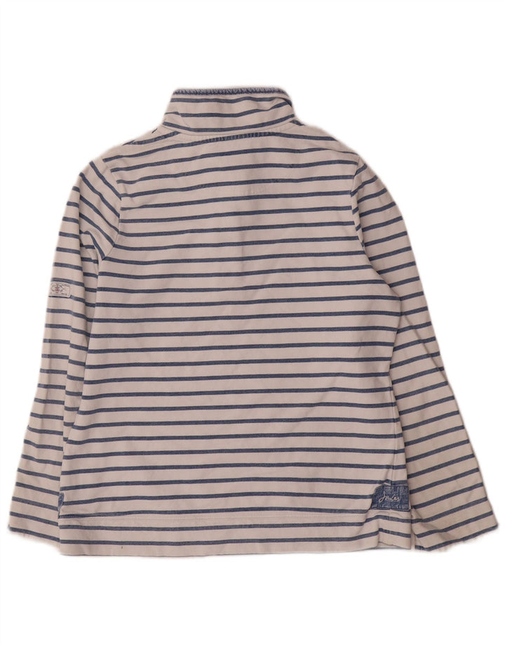 Joules Sweat-shirt à col boutonné pour femme UK 12 Bleu moyen rayé