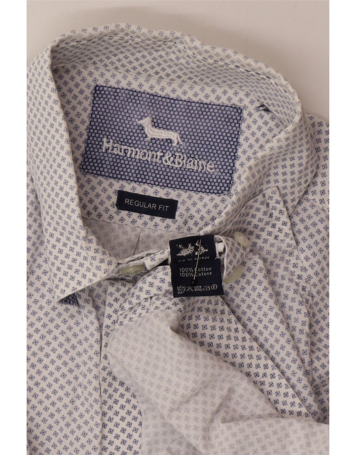 Harmont & Blaine Chemise Regular Fit Homme Bleu Moyen à Pois Coton