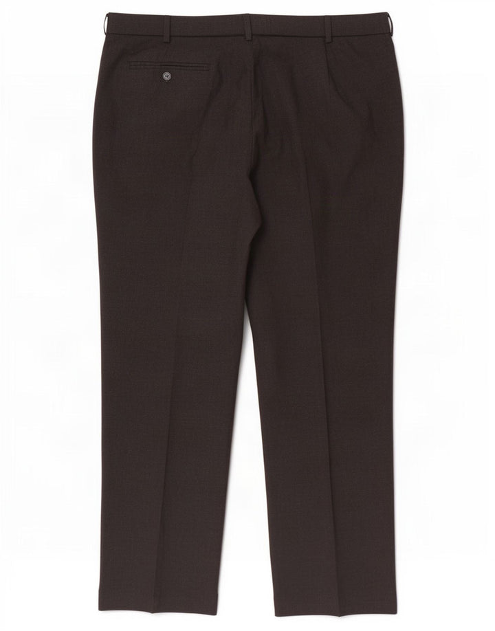 Marks & Spencer Pantalon de costume droit pour homme W42 L33 Noir Polyester
