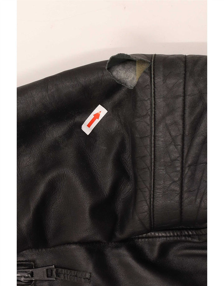 Infinity Veste de motard en cuir pour homme UK 40 Large Noir