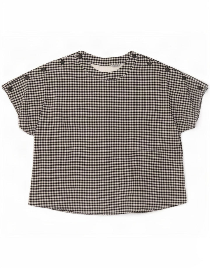 Zara Chemisier surdimensionné pour femme UK 10 Petit vichy noir