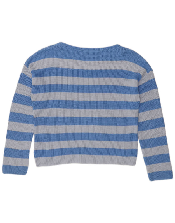 Tommy Hilfiger Womens Boat Neck Jumper Sweater UK 14 Medium Blue Striped