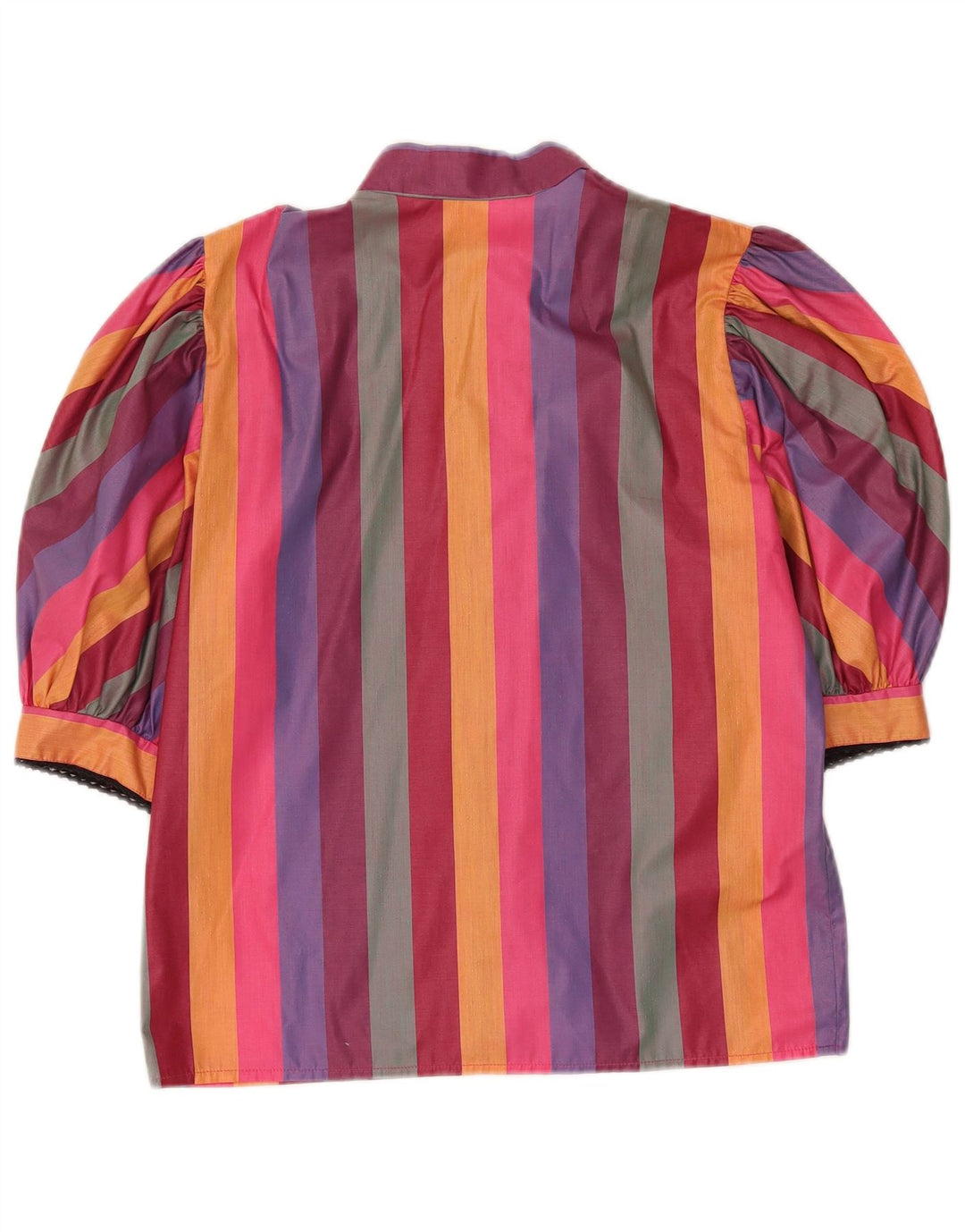 vintage Femme Chemise À Manches Courtes Blouse EU 38 Moyen Multicolore Rayé