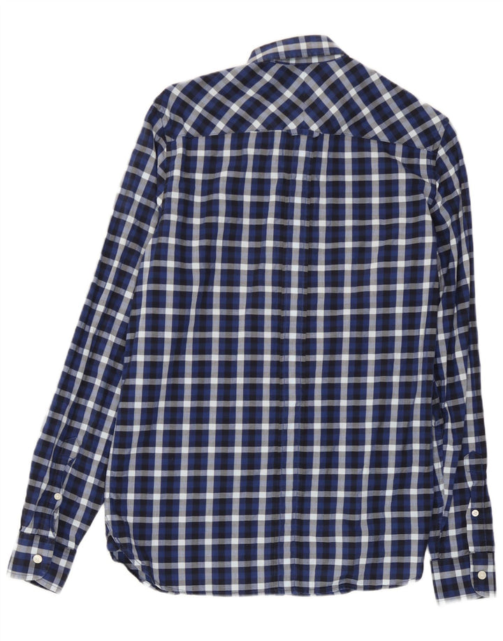 Fred Perry Chemise Homme Petit Carreau Bleu Marine Coton