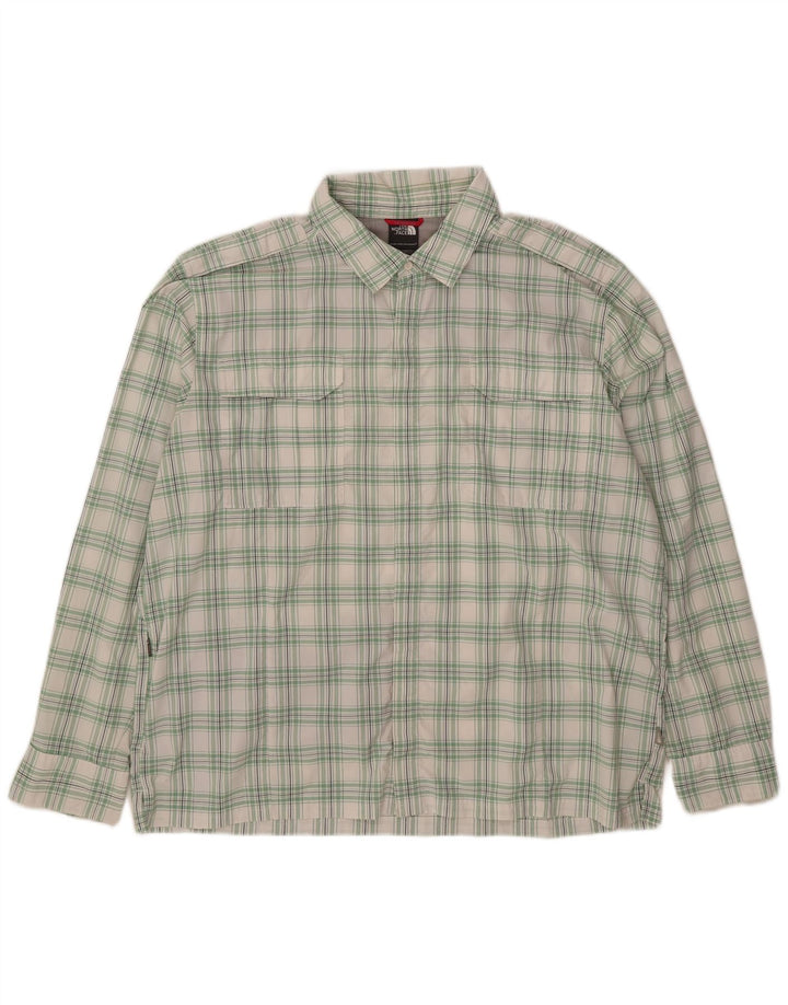 The North Face Chemise militaire pour homme 2XL en nylon à carreaux blancs