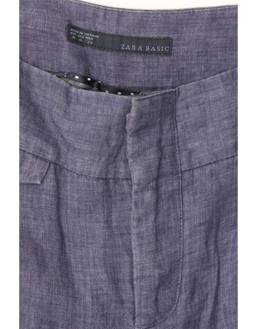 Zara Pantalon Chino Pegged Femme Moyen W28 L28 Bleu Marine