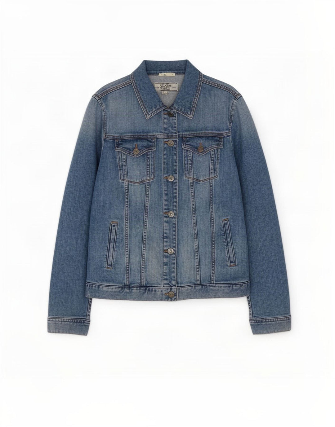 Fat Face Veste en jean pour femme UK 12 Bleu moyen Coton