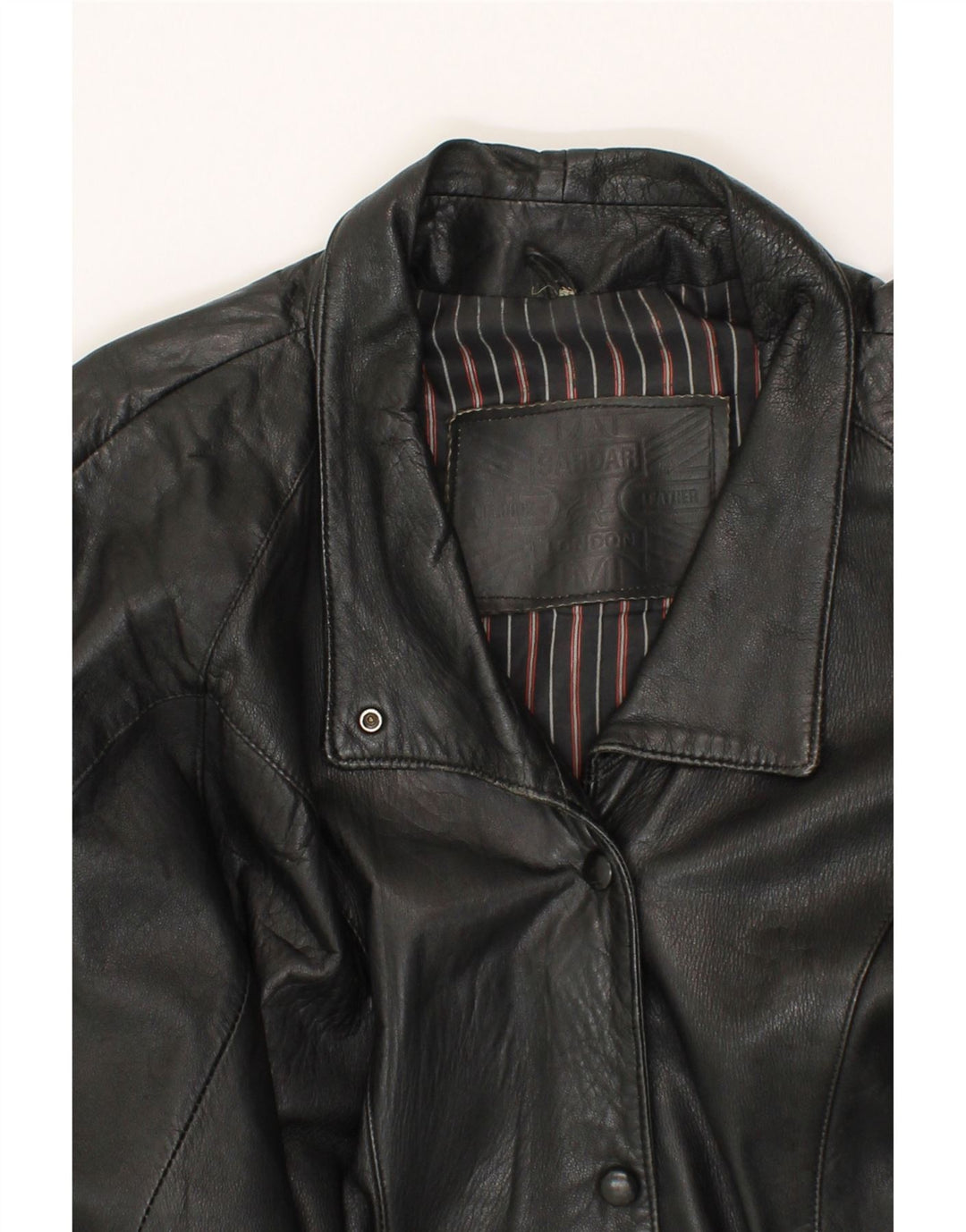 SARDAR Womens Leather Coat UK 18 XL Black Leather Vintage Sardar and Second-Hand Sardar from Messina Hembry 