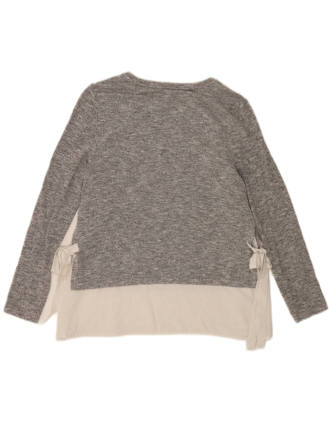 Oasis Haut Femme Manches Longues UK 42 Gris Moyen Viscose Moucheté