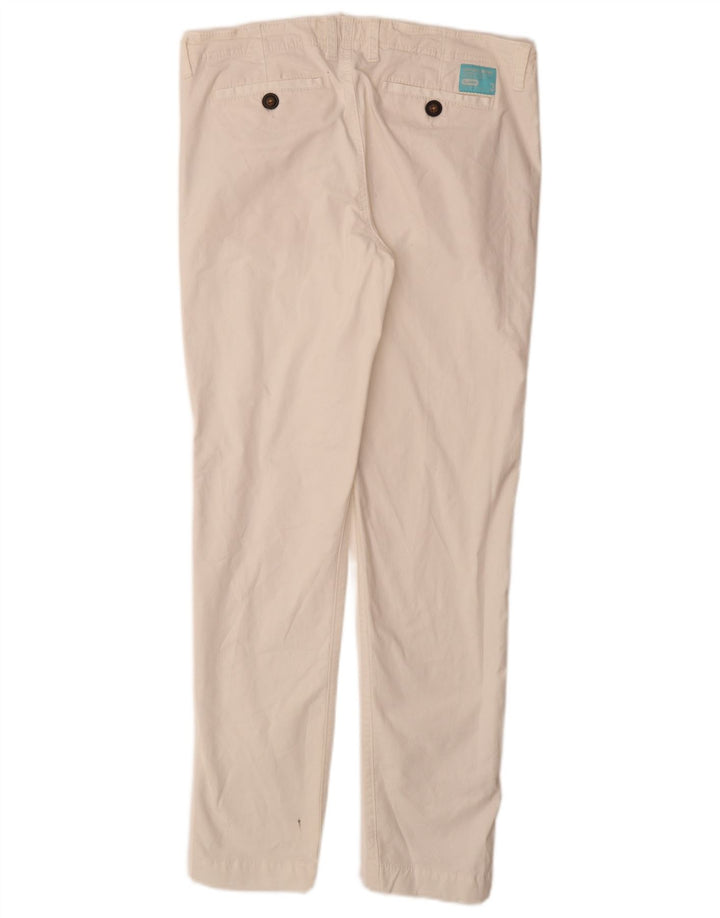 SUPERDRY Pantalon Chino Slim Femme Moyen W30 L30 Coton Blanc