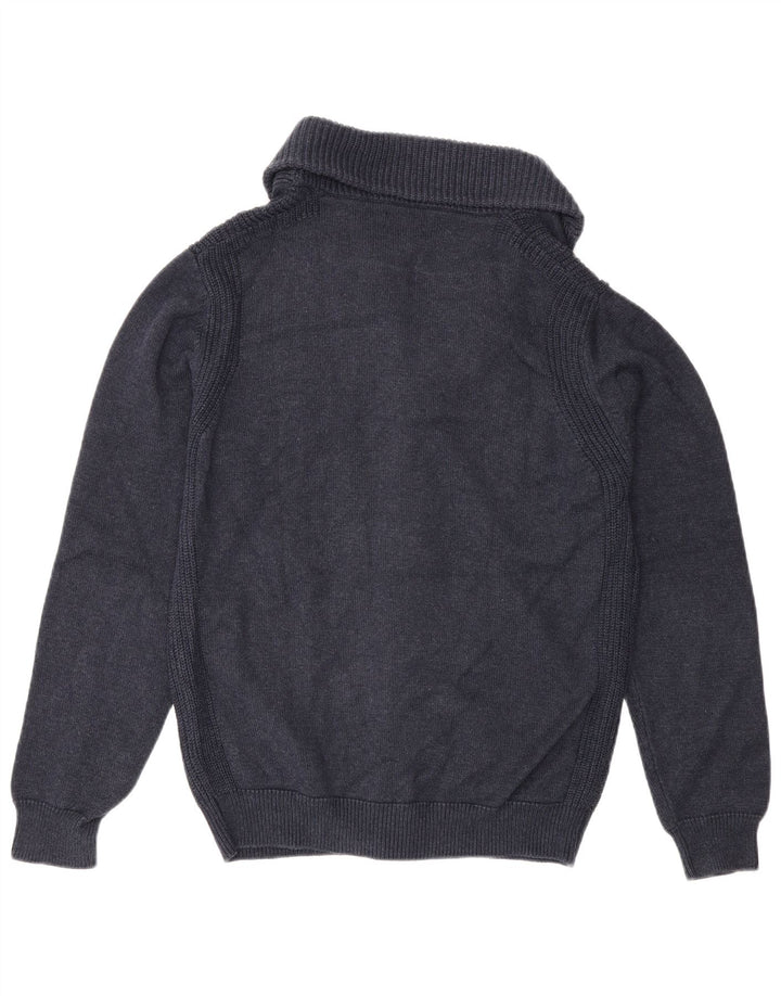 Massimo Dutti Pull Cardigan Homme Bleu Marine Moyen Coton