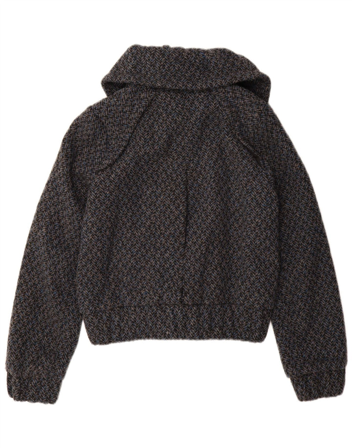 Topshop Veste Bomber Femme UK 10 Petit Bleu Chevrons Polyester