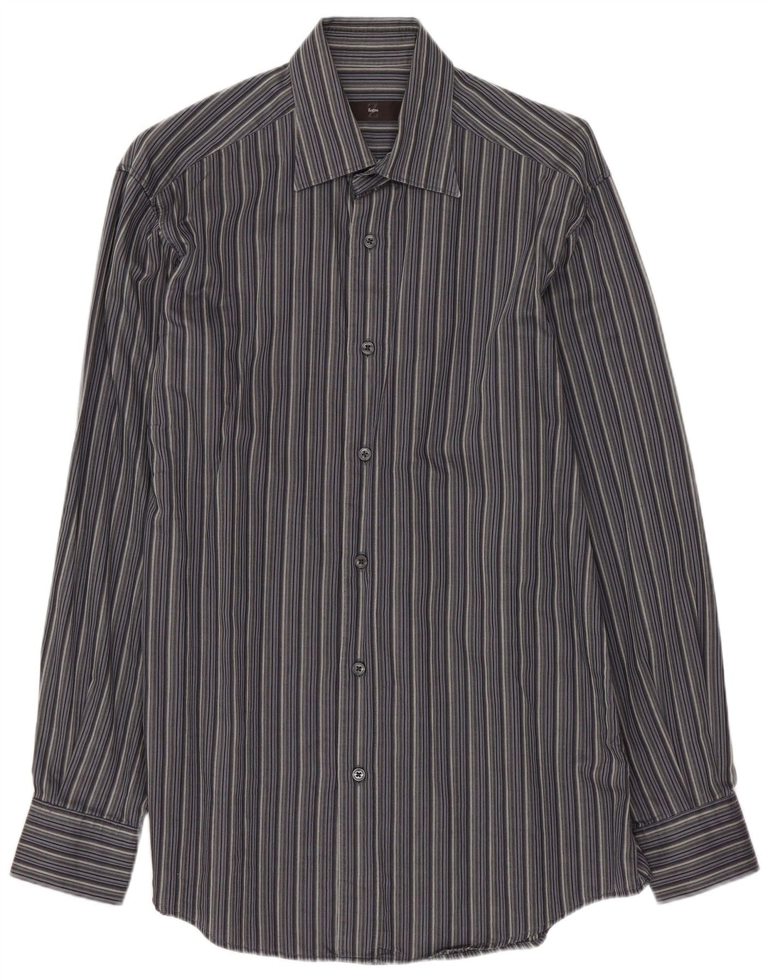 Zegna Chemise Homme Gris Moyen Rayé Coton