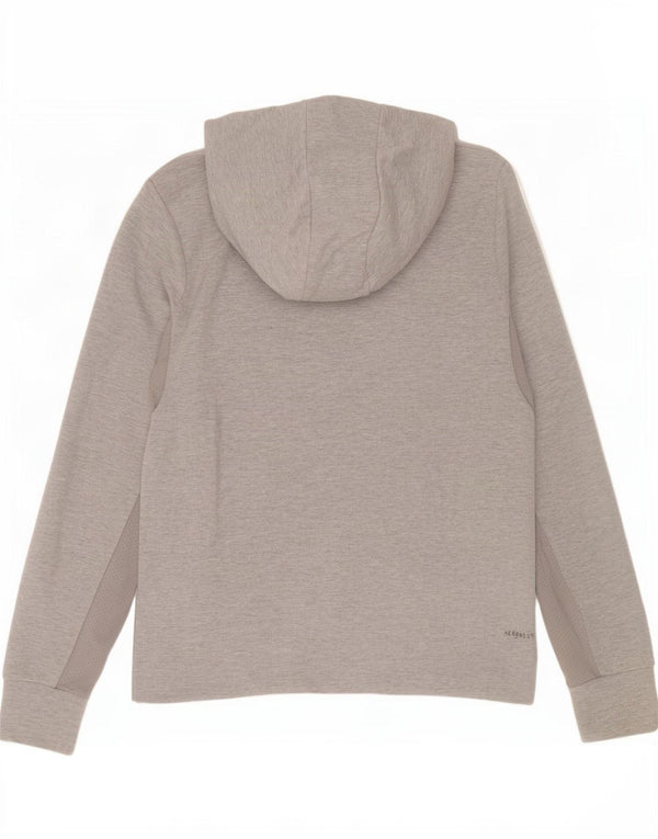 Adidas Pull à capuche zippé pour femme UK 12/14 Coton gris moyen