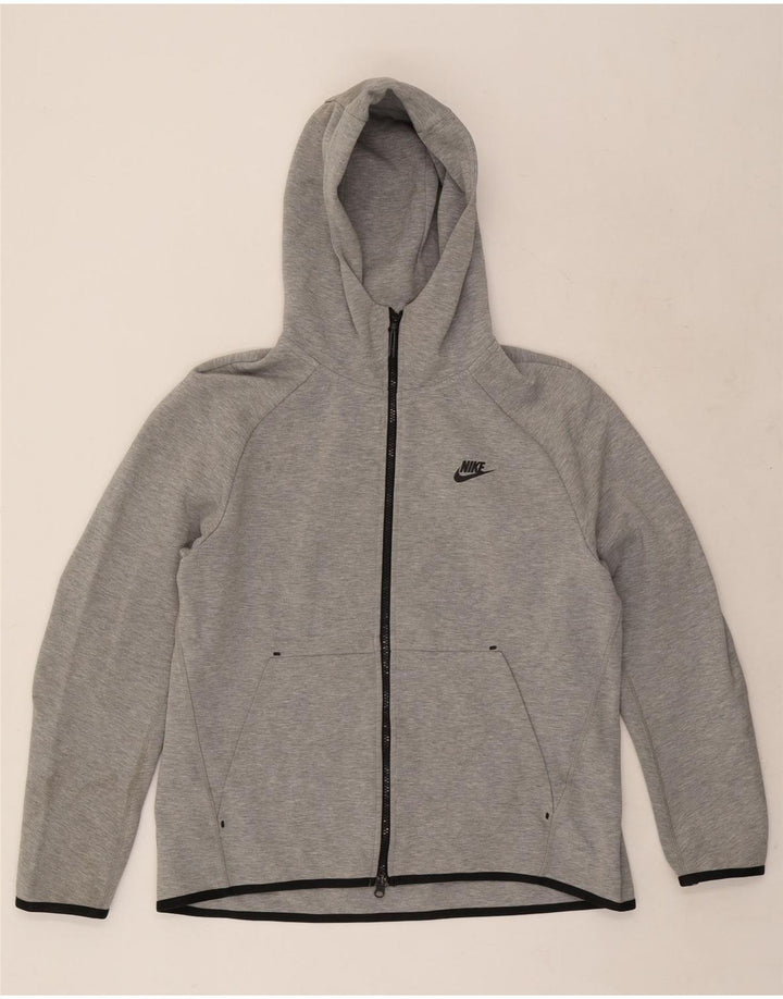 Nike Pull à capuche zippé pour homme Grand coton gris