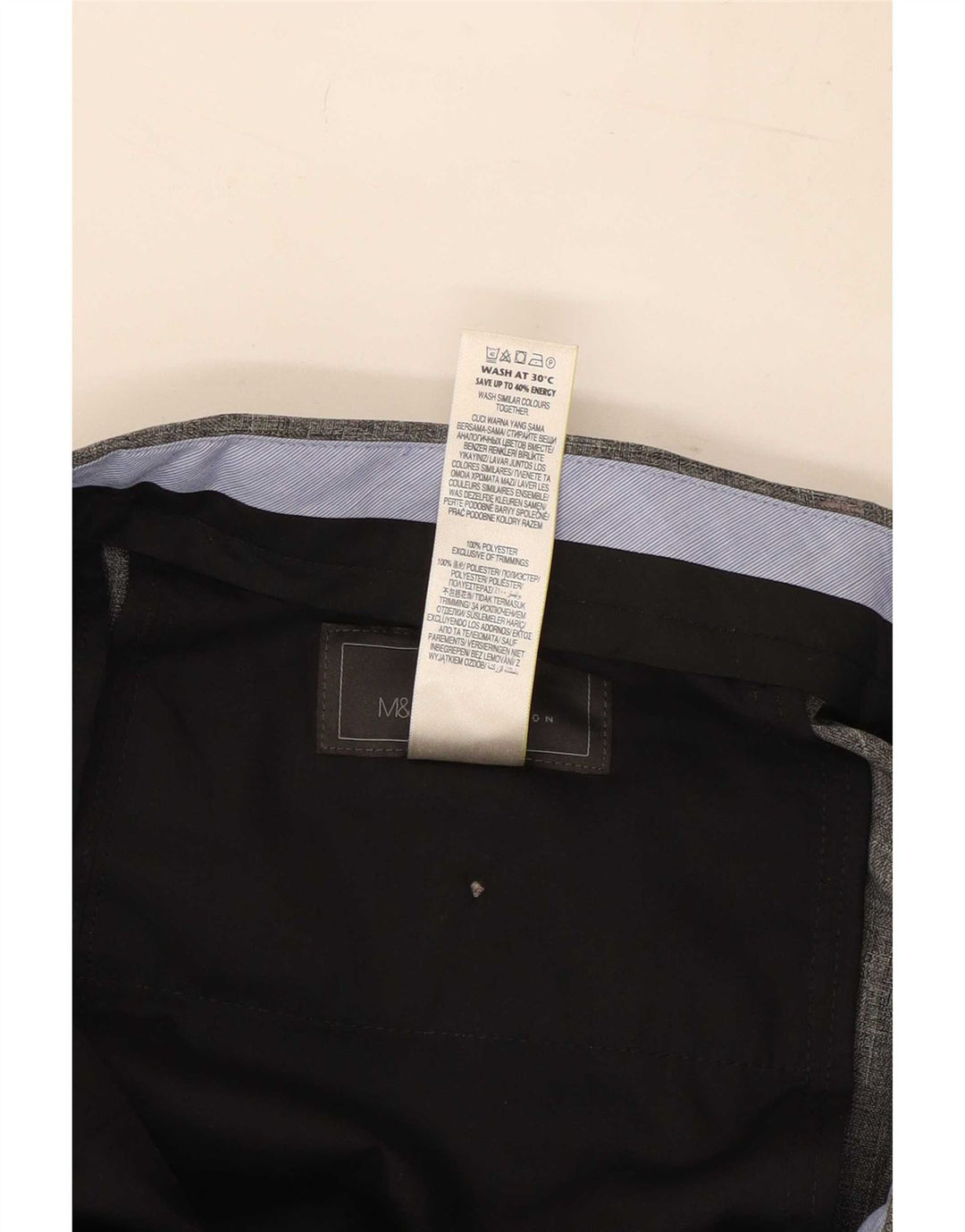 Marks & Spencer Homme W34 L31 Gris Polyester