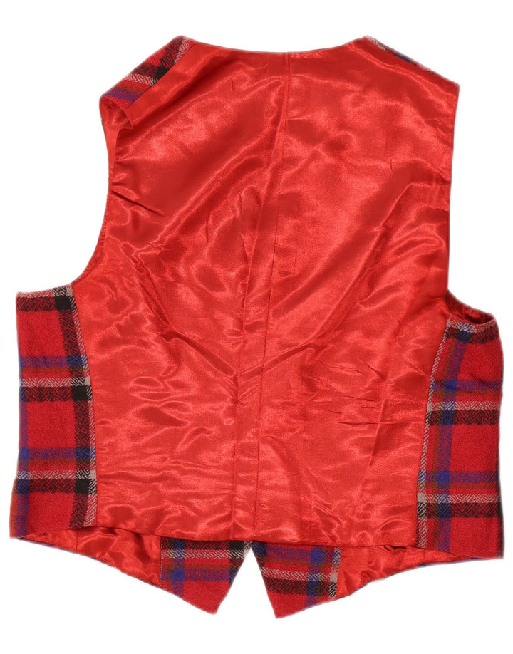 gilet femme vintage UK 14 Medium Red Check