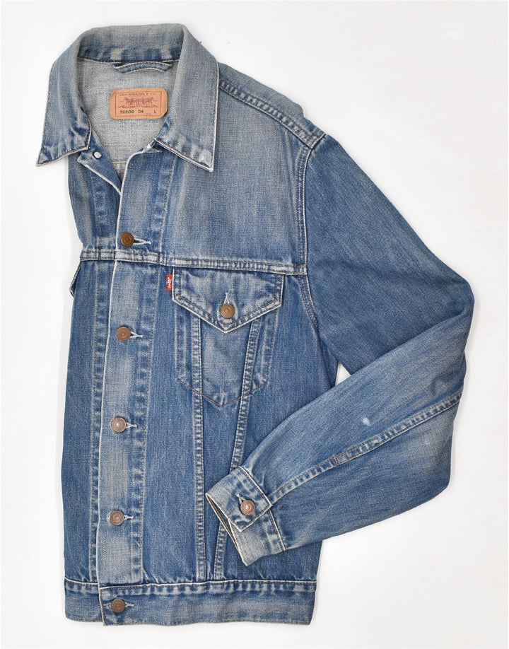 LEVI'S Veste en jean pour femme UK 14 Large Bleu Coton