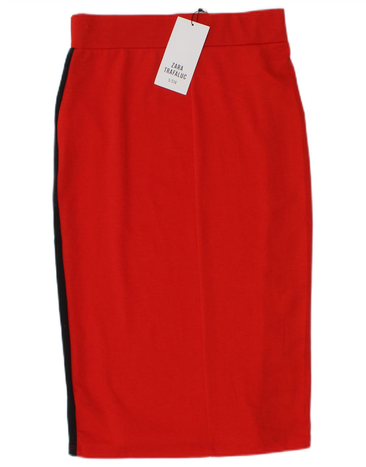 Zara Femme Jupe Crayon Trafaluc Small W26 Rouge Colourblock Polyester