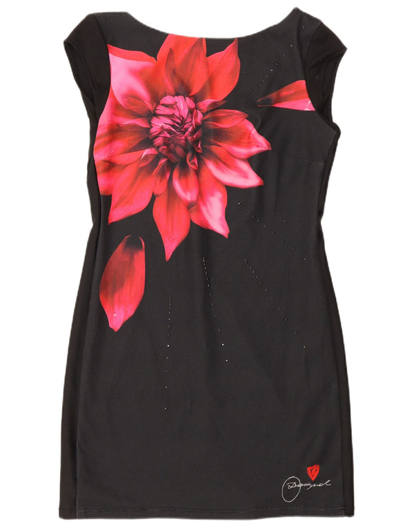 Desigual Robe fourreau pour femme UK 42 Medium Noir Floral