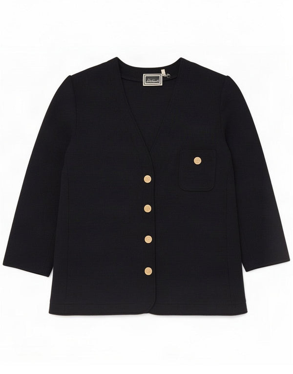 Luisa Spagnoli Veste blazer à manches 3/4 et 4 boutons pour femme UK 18 XL Bleu marine