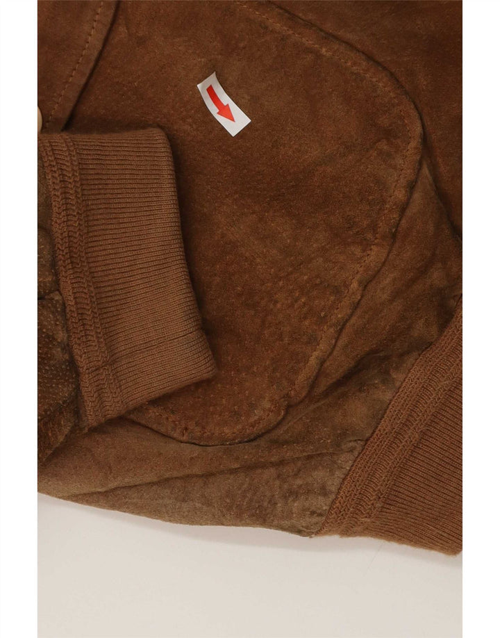 Essebi Blouson Bomber En Daim Homme IT 54 2XL Cuir Marron