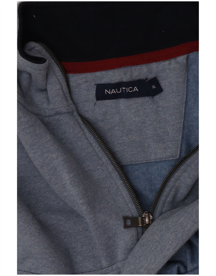 Nautica Sweat-shirt à col zippé pour homme XL Bleu