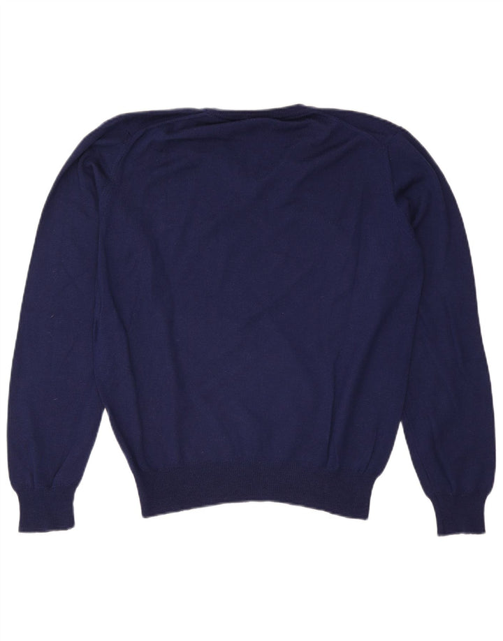 Brooksfield Pull col V pour homme IT 46 Petite laine bleu marine